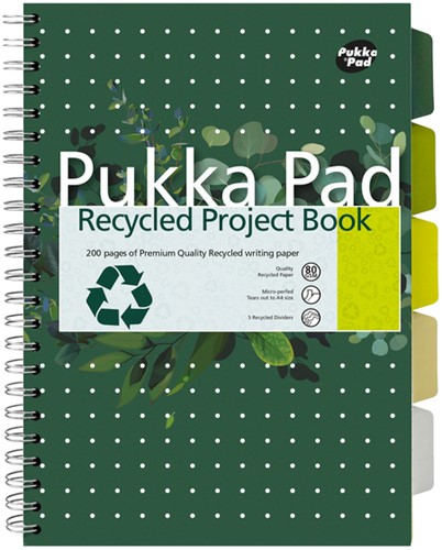 Projectboek Pukka Recy A4 lijn 4-g 200pag 80gr gn 1 Stuk