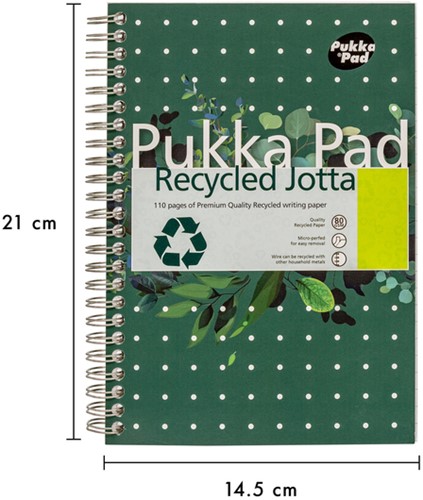 Notitieboek Pukka Jotta A5 lijn 110pag 80gr gn 1 Stuk-3