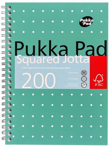 Notitieboek Pukka Jotta A5 rt 5x5 200pag 80gr gn 1 Stuk