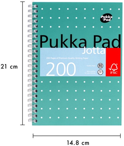 Notitieboek Pukka Jotta A5 lijn 200pag 80gr gn 1 Stuk-3