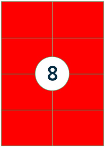 Etiket Rillprint 105x74mm fluorrood 800 etiketten 100 Vel-3
