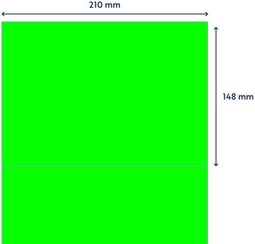 Etiket Rillprint 210x148mm fluor groen 200 stuks-2