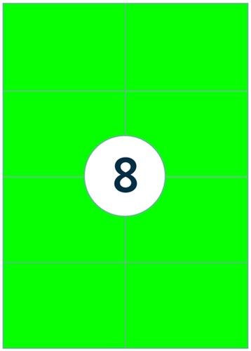 Etiket Rillprint 105x74mm fluorgroen 800 etiketten 100 Vel-3