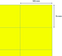 Etiket Rillprint 105x74mm fluor geel 800 stuks-2