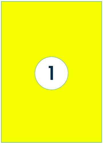 Etiket Rillprint 210x297mm fluor geel 100 stuks-3