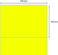 Etiket Rillprint 210x148mm fluorgeel 200 etiketten 100 Vel-2