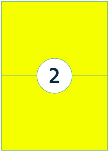 Etiket Rillprint 210x148mm fluorgeel 200 etiketten 100 Vel-3