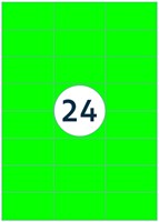 Etiket Rillprint 70x37mm fluorgroen 2400 etiketten 100 Vel-3