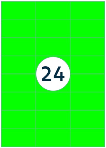 Etiket Rillprint 70x37mm fluorgroen 2400 etiketten 100 Vel-3