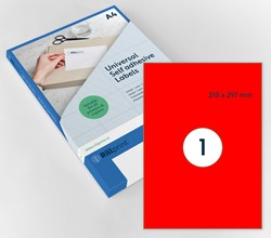 Etiket Rillprint 210x297mm fluorrood 100 etiketten 100 Vel