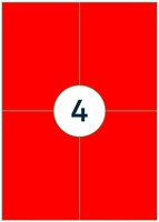 Etiket Rillprint 105x148mm fluorrood 400 etiketten 100 Vel-3