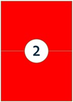 Etiket Rillprint 210x148mm fluor rood 200 stuks-3