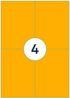 Etiket Rillprint 105x148mm fluor oranje 400 stuks-3