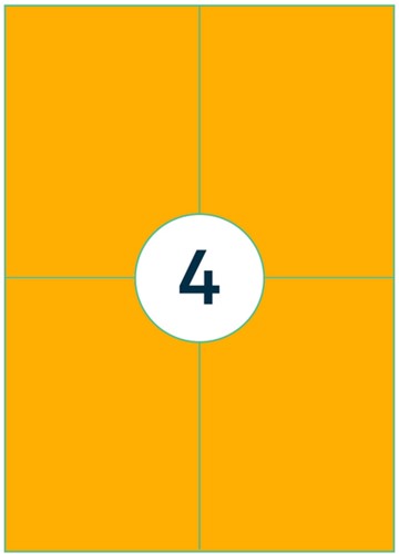 Etiket Rillprint 105x148mm fluor oranje 400 stuks-3
