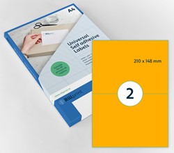 Etiket Rillprint 210x148mm fluoror 200 etiketten 100 Vel