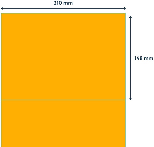 Etiket Rillprint 210x148mm fluor oranje 200 stuks-2
