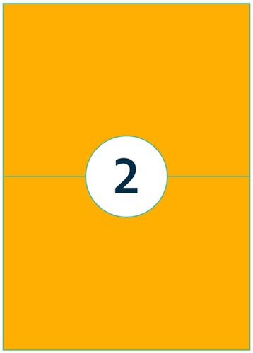 Etiket Rillprint 210x148mm fluor oranje 200 stuks-3