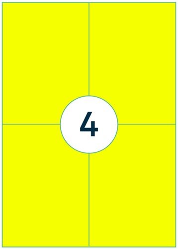 Etiket Rillprint 105x148mm fluor geel 400 stuks-3