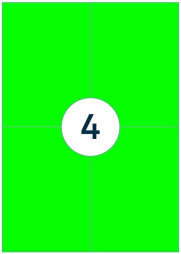 Etiket Rillprint 105x148mm fluor groen 400 stuks-3