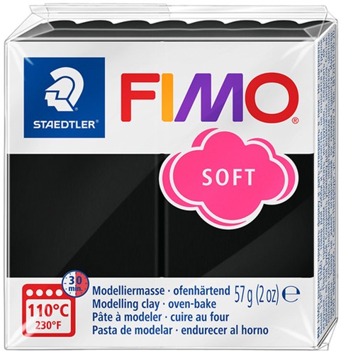 Boetseerklei Fimo soft 57 g zwart 1 Stuk