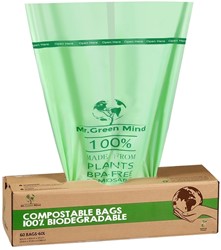Afvalzak bio Mr.Green Mind 60x80cm 60L dispenser 60 Zak