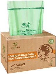 Afvalzak bio Mr.Green Mind 26x29cm 2-3L dispenser 250 Zak
