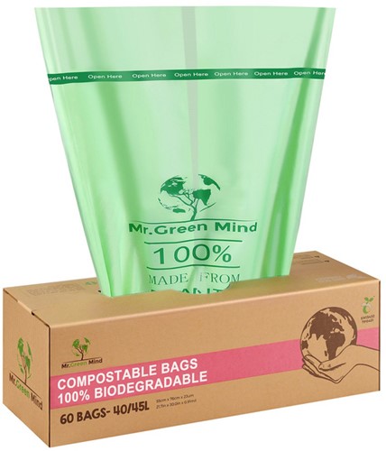 Afvalzak bio Mr.Green Mind 55x76cm 40-45L 60 Zak