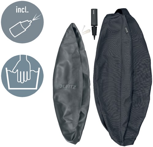 Actieve zitbal Leitz Ergo 55cm anti-rol donkergs 1 Stuk-2