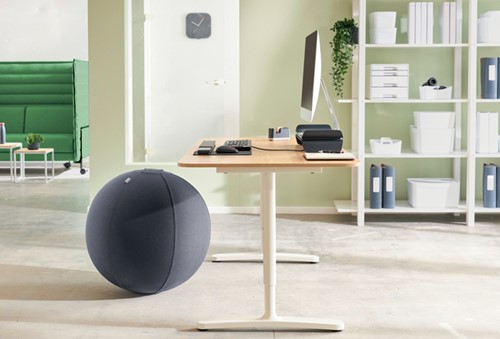 Actieve zitbal Leitz Ergo 55cm anti-rol donkergrijs-6