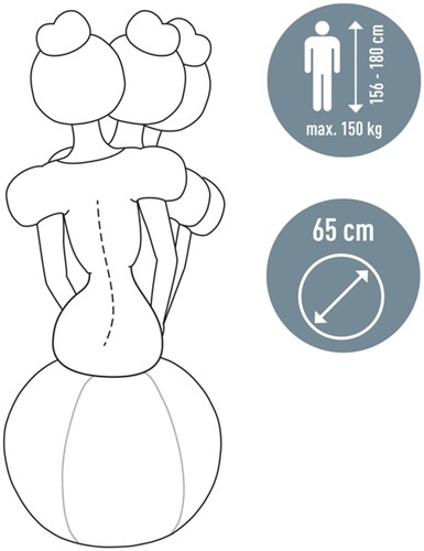 Actieve zitbal Leitz Ergo 65cm anti-rol donkergs 1 Stuk-13