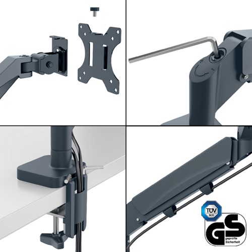 Monitorarm Leitz Ergo ruimtebesparend enkel 1 Stuk-4