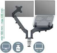 Monitor- en laptoparm Leitz Ergo ruimtebesparend dubbel donkergrijs-9
