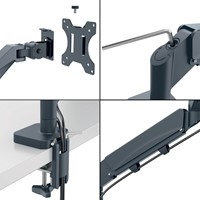 Monitorarm Leitz Ergo ruimtebesparend dubbel donkergrijs-4