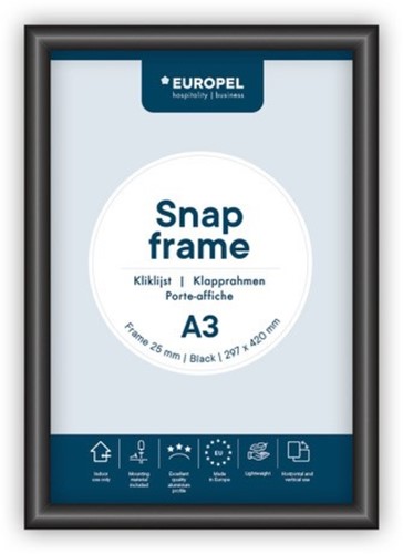 Kliklijst Europel A3 25mm zwart 1 Stuk