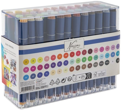 Alcoholmarker Nassau duopunt 48 stuks assorti 1 Doos-2