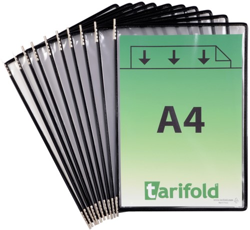Zichtpaneel Tarifold A4 verticaal zwart 10st 10 Stuk-3