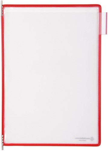 Zichtpaneel Tarifold A4 verticaal rood 10st 10 Stuk