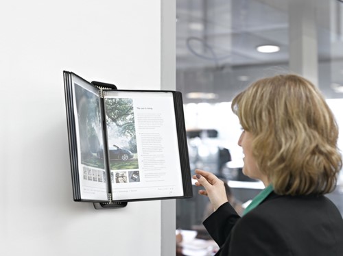 Zichtpanelensysteem wand Tarifold VEO PP A4 met 10-tassen zwart-2