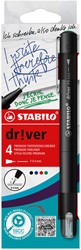 Fineliner STABILO dr!ver fijn assorti 4 stuks 4 Stuk