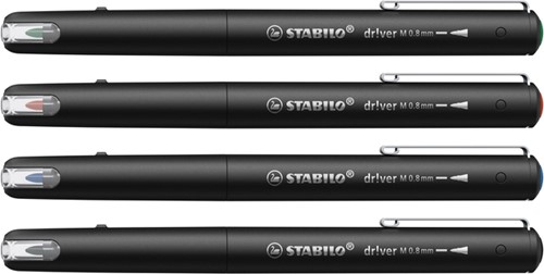 Fineliner STABILO dr!ver medium assorti 4 stuks 4 Stuk-3