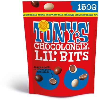 Chocolade Tony's Choco Lil Bits tri choc 150 gram 150 Gram
