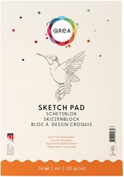 Schetsblok Qrea A4 24vel 120gr gelijmd 24 Vel