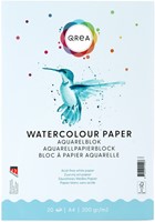 Aquarelblok Qrea A4 20vel 200gr gelijmd 20 Vel