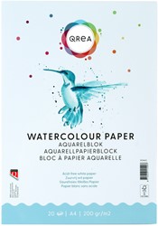 Aquarelblok Qrea A4 20vel 200gr gelijmd 20 Vel