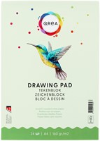 Tekenblok Qrea A4 24vel 160gr gelijmd 24 Vel