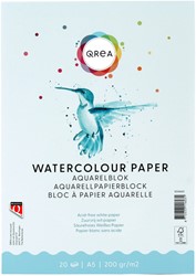 Aquarelblok Qrea A5 20vel 200gr gelijmd 20 Vel