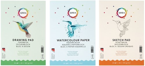 Aquarelblok Qrea A5 20vel 200gr gelijmd 20 Vel-3