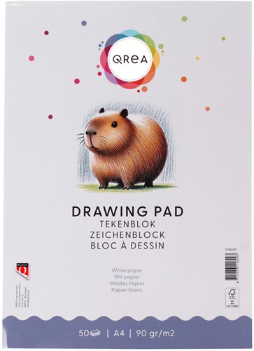 Tekenblok Qrea A4 50vel 90gr gelijmd 50 Vel
