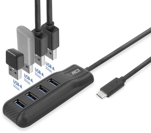 USB-C hub 3.0 4 poorts USB-A 1 Stuk-1