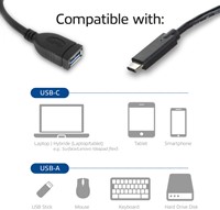 USB 3.0 kabel OTG USB-C male naar USB-A female 1 Stuk-1